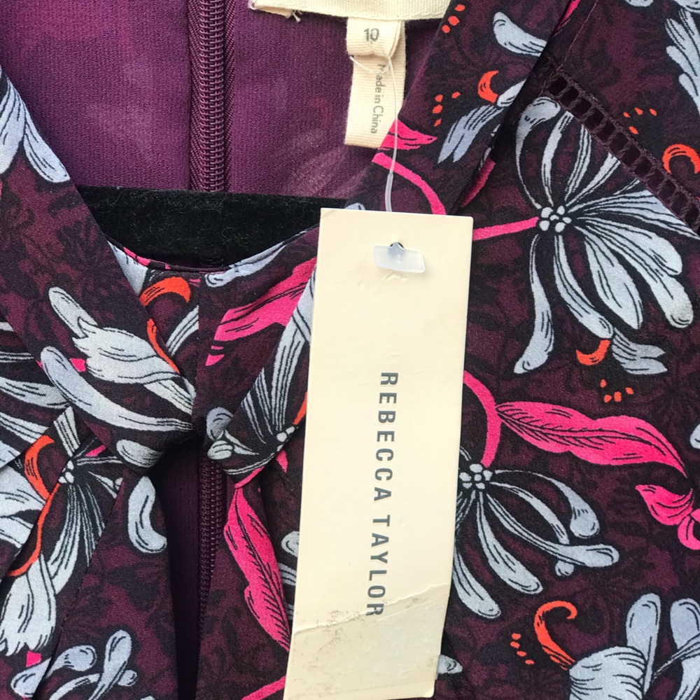 Rebecca Taylor Mystic Garden Keyhole Silk Dress